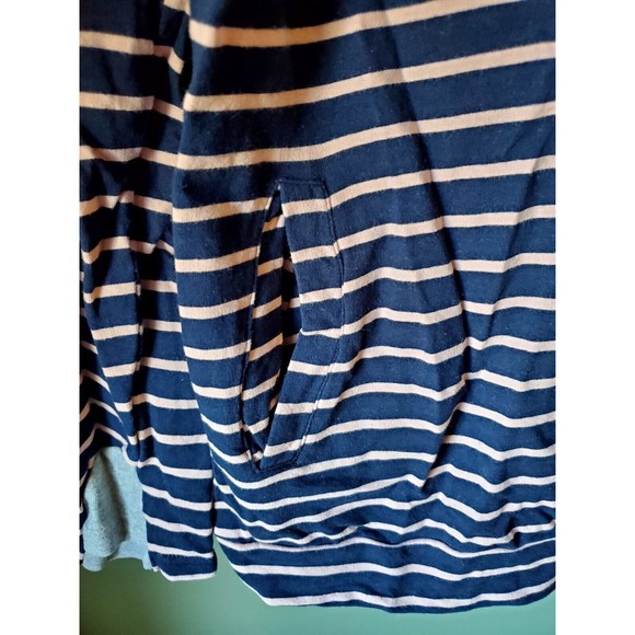 Ampersand Avenue Navy Pink Double Hood L/S Striped Hoodie Pockets Size XXXL - Picture 5 of 13